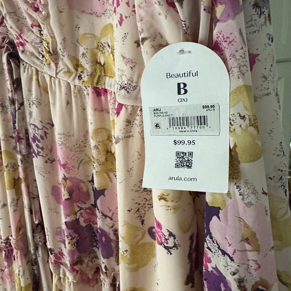NWT Arula Floral Tiered Maxi Dress Plus Size 2X (B) - Picture 4 of 5